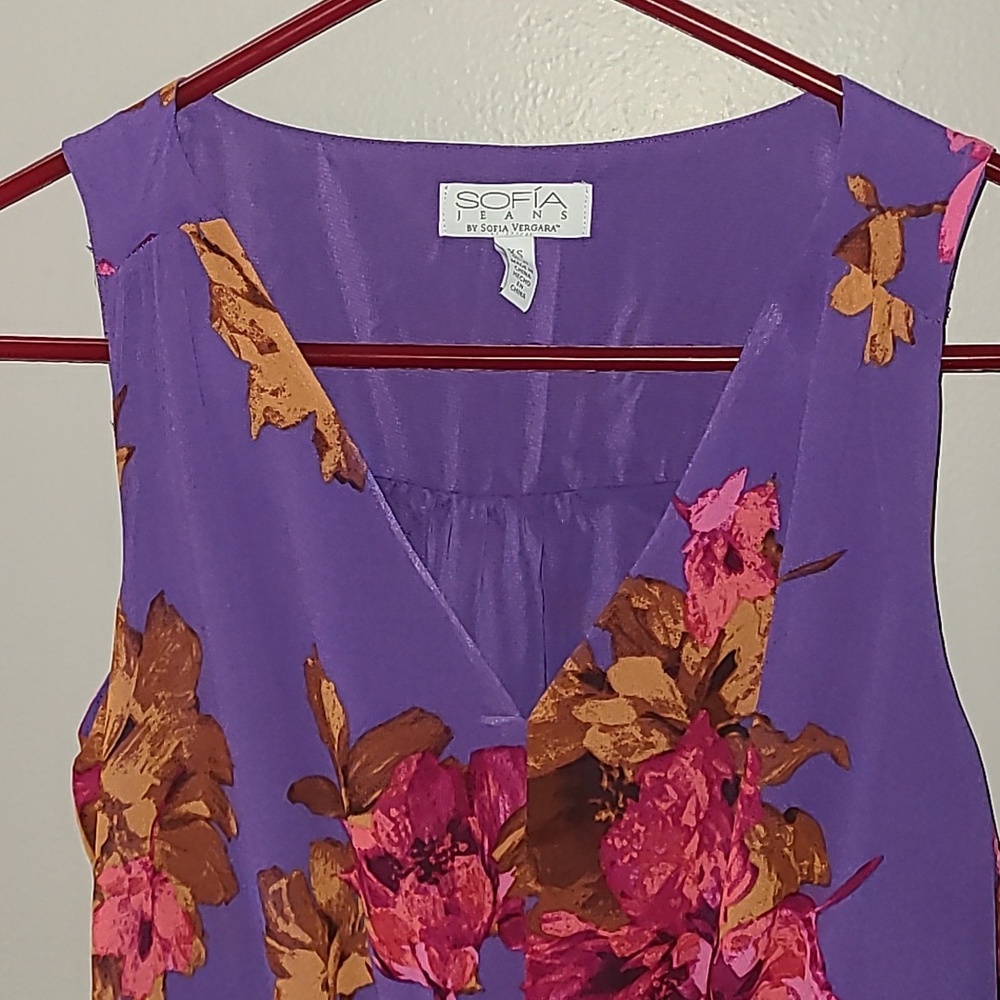 Sofia Vergara Women's Colorful Floral‎ Print Satin Midi Maxi Dress - Picture 5 of 16